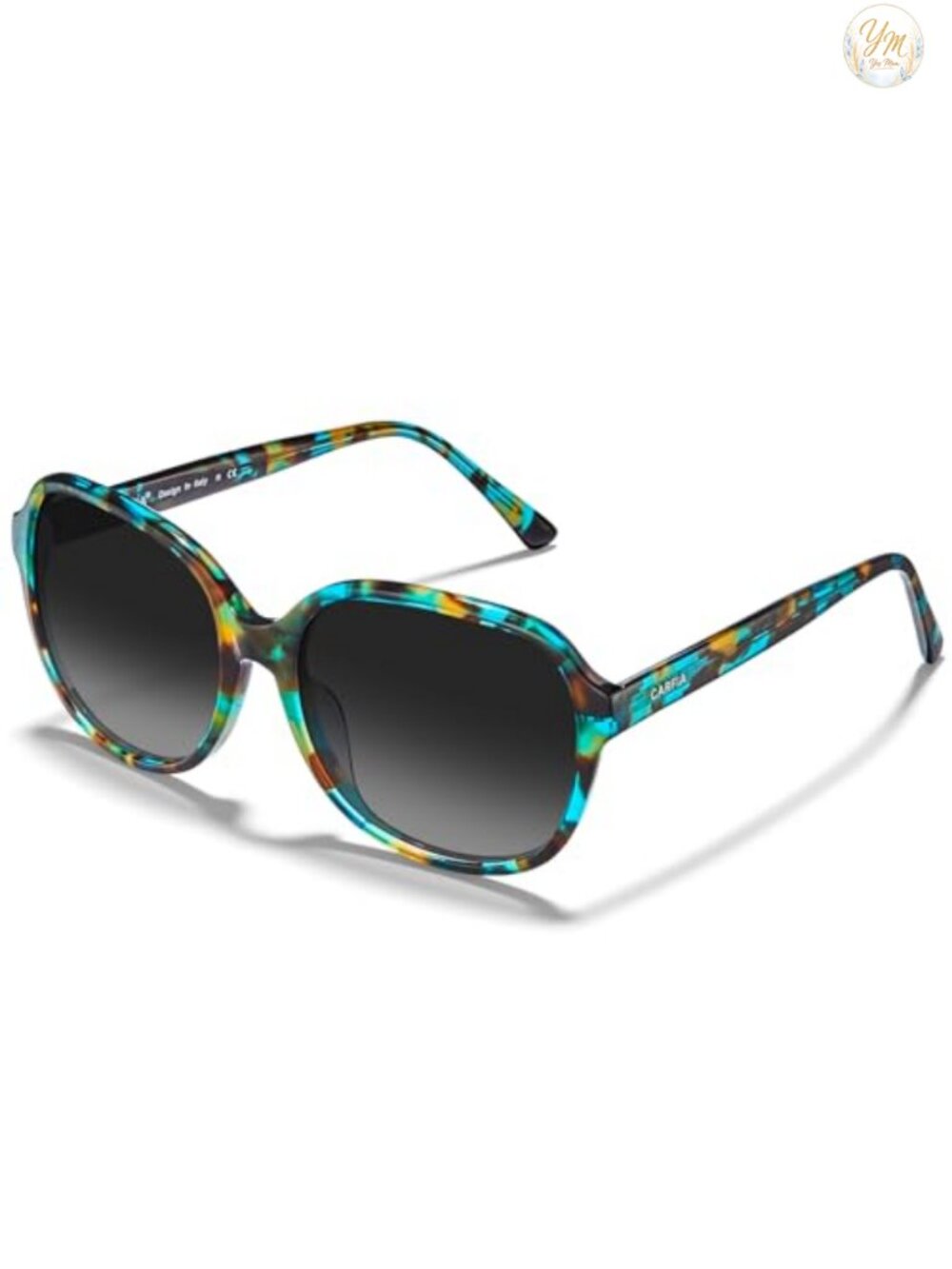Retro Large Acetate Polarized Sunglasses for Women UV Protection